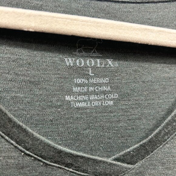 Woolx Womens Long-Sleeve V-Neck Shirt L 100% Merino Wool Green Lightweight Soft - Picture 4 of 6